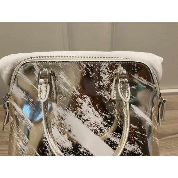 Luxury Maison Margiela 5AC Classique Mini MSRP$2910 White Silver Leather Satchel - Picture 2 of 9